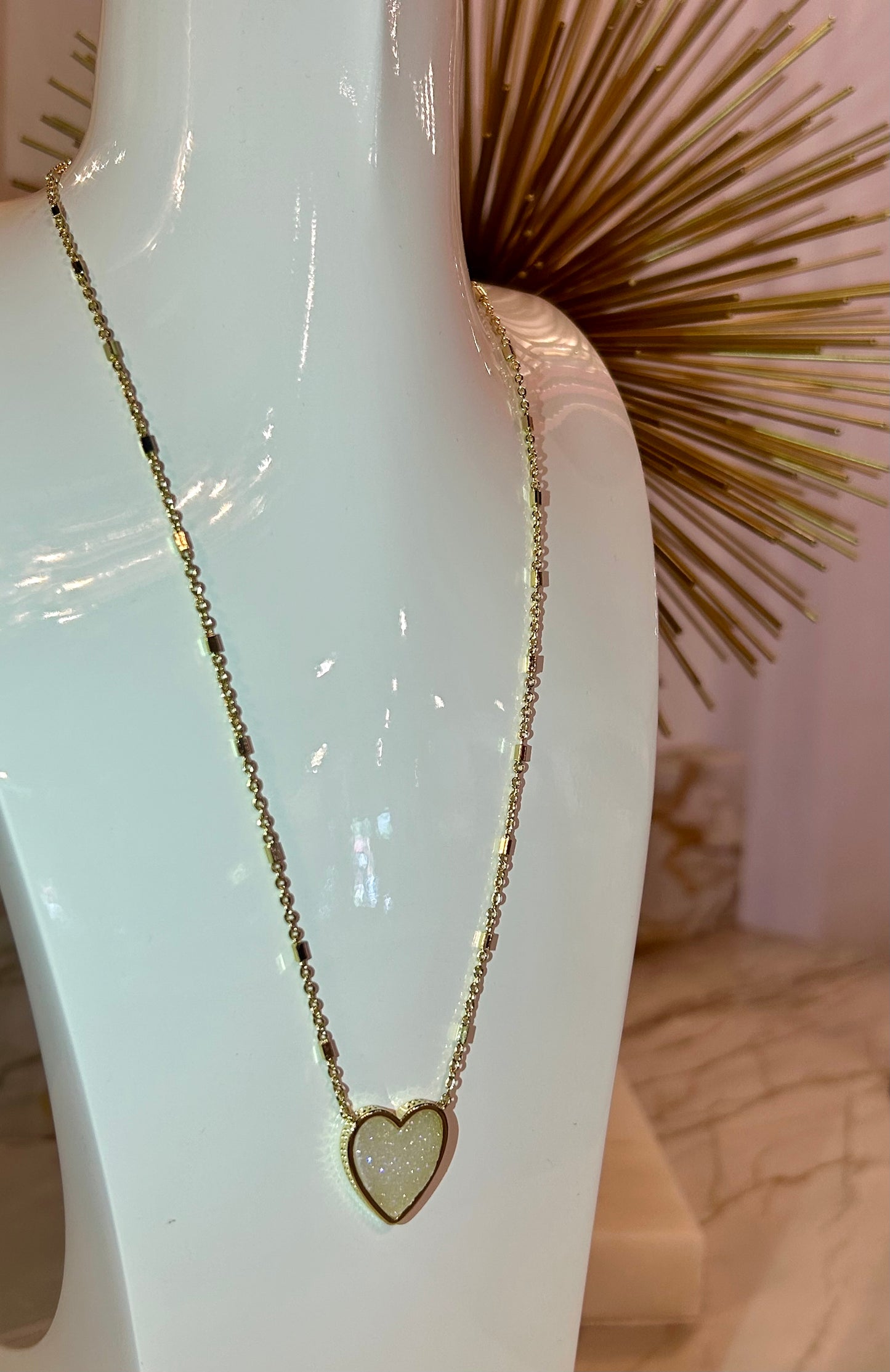 Kendra Scott Heart Pendant Drusy Necklace